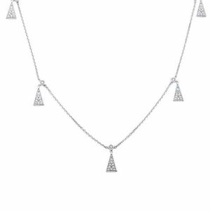 .18ct 14kt white gold trendy triangle diamond pend